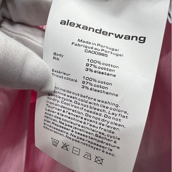 Alexander Wang Pink Printed Lettering T-Shirt - Picture 7 of 9